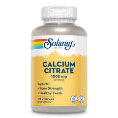SOLARAY envase frontal de Calcium Citrate 1000 mg mostrando diseño y capacidad