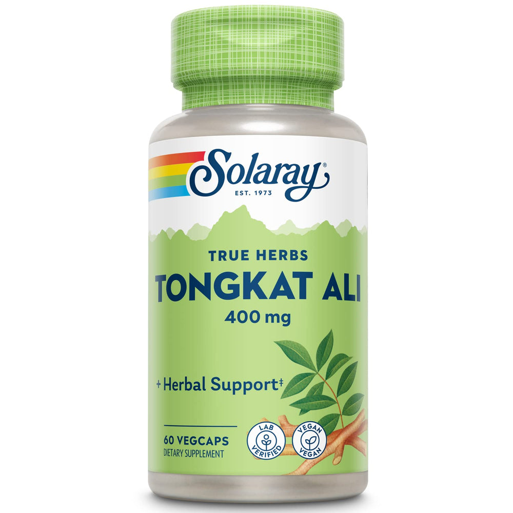SOLARAY frasco delantero del producto mostrando el nombre y 60 vegcaps para confianza