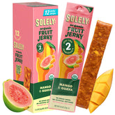 SOLELY empaque frontal de Mango Guava mostrando 12 tiras individuales y conveniencia