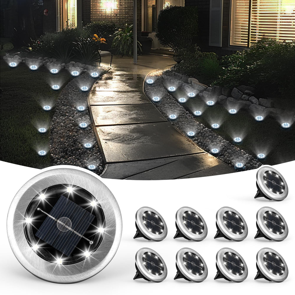 SOLPEX frontal pack de 10 luces solares mostrando el conjunto y su aspecto ordenado