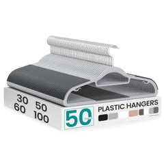 SONGMICS perchas pack 50 vista frontal, ahorro de espacio organizado