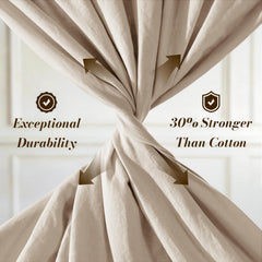 SONORO KATE flat sheet draped over bed showing generous size and relaxed look