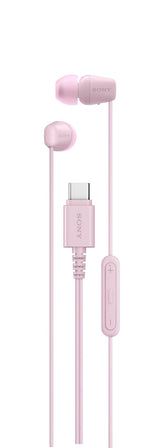 Sony IER-EX15C vista frontal rosa mostrando diseño compacto y conector USB-C