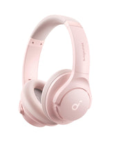 Soundcore Q20i frontal rosa mostrando diseño cómodo y aislante
