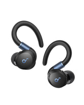 Soundcore vista frontal del empaque mostrando auriculares y estuche resistente