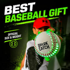 SPARK CATCH jugador lanzando de noche mostrando la luz activada en impacto