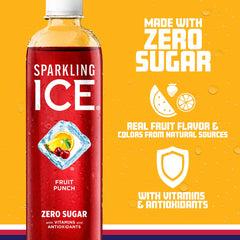Sparkling Ice botella en mano para comparar tamaño y conveniencia portátil