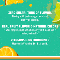 Sparkling Ice etiqueta con ingredientes y vitaminas destacadas