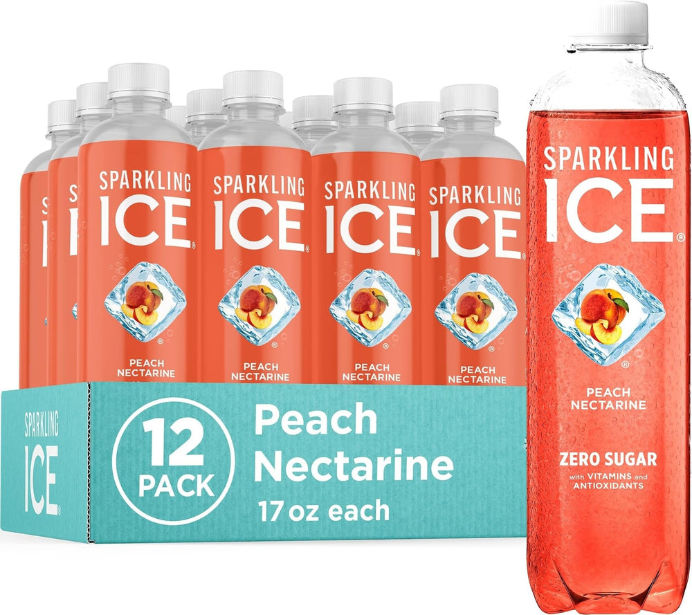 Sparkling Ice frontal mostrando sabor peach nectarine y refresco inmediato