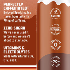Sparkling Ice lata junto a una botella para comparar tamaño y porción