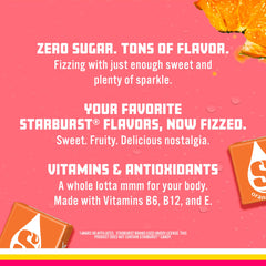 Sparkling Ice STARBURST etiqueta y lista de vitaminas visible para confianza nutricional