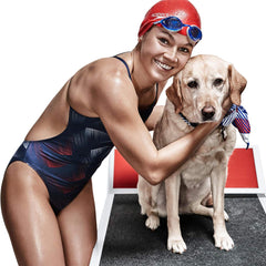 Speedo Vanquisher with four interchangeable nosepieces showing custom fit options and scale