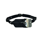 SPIbelt vista frontal del cinturón negro que guarda teléfono con comodidad