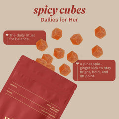 Spicy Cubes azafrán y fenogreco ingredientes botánicos visibles y naturales
