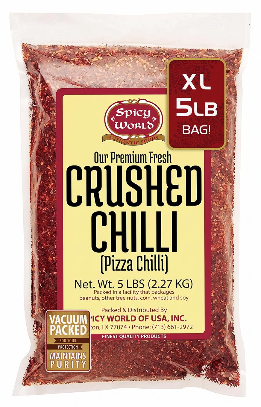 Spicy World frente del paquete de 5 libras mostrando valor a granel y frescura