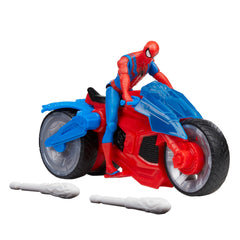 Spider-Man moto frontal mostrando diseño y diversión