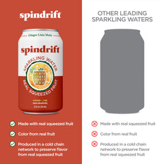 Spindrift lata abierta con gas visible aportando frescura