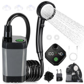 Spopal vista frontal del equipo mostrando cuerpo y boquilla, práctico para camping