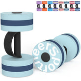 Sportneer front view of water dumbbells showing compact design and portability