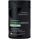 Sports Research frasco delantero de Ashwagandha mostrando etiqueta clara y dosis