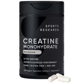 Sports Research frasco frontal mostrando 120 cápsulas y beneficios de rendimiento