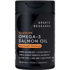Sports Research frente del envase mostrando 180 softgels y dosis