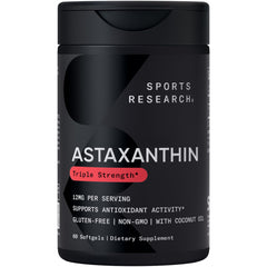 Sports Research frontal del envase mostrando 60 softgels y beneficios