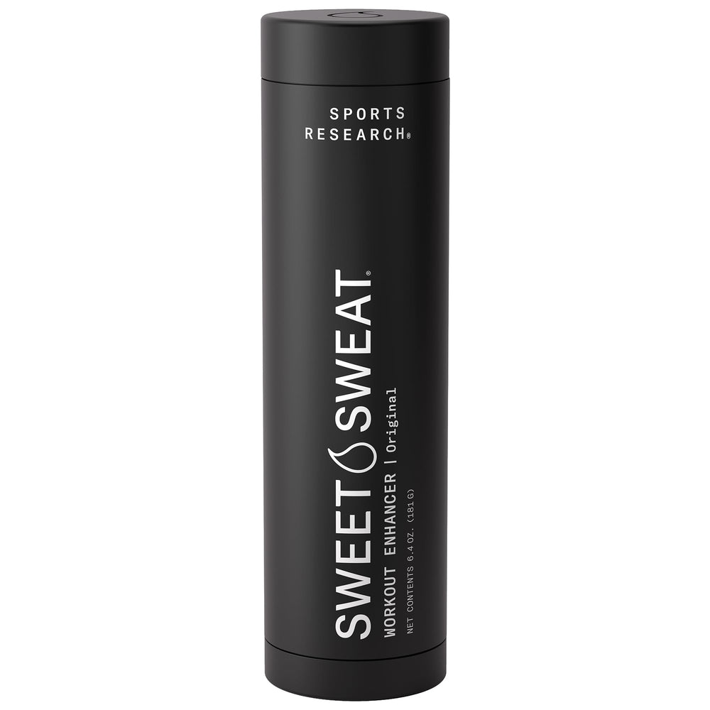 sports research envase frontal del gel Sweet Sweat mostrando formato stick y facilidad de transporte