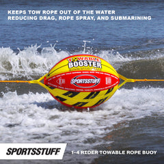 SportsStuff Booster Ball detalle de costuras reforzadas para mayor resistencia