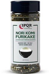 SPQR frasco delantero mostrando mezcla y marca, mejora sabor arroz