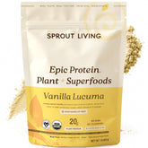 Sprout Living frasco frontal del producto mostrando etiqueta clara y beneficios