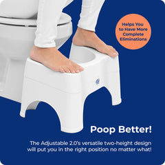 Squatty Potty en uso con pies posicionados para mayor comodidad