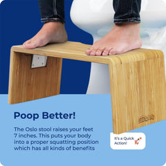 Squatty Potty Oslo superficie de bambú con textura para apoyo cómodo y limpieza simple
