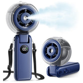 SSICAL ventilador frontal azul mostrando diseño plegable y portabilidad