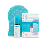 St.Tropez kit presentación frontal mostrando bote y guante para un bronceado fácil