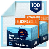 Stack Man vista frontal del paquete con 100 protectores, ahorro y conveniencia