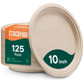 Stack Man plato frontal de 10 pulgadas resistente y compostable