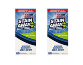 Stain-Away frente del empaque mostrando presentación pack de 2 y beneficios