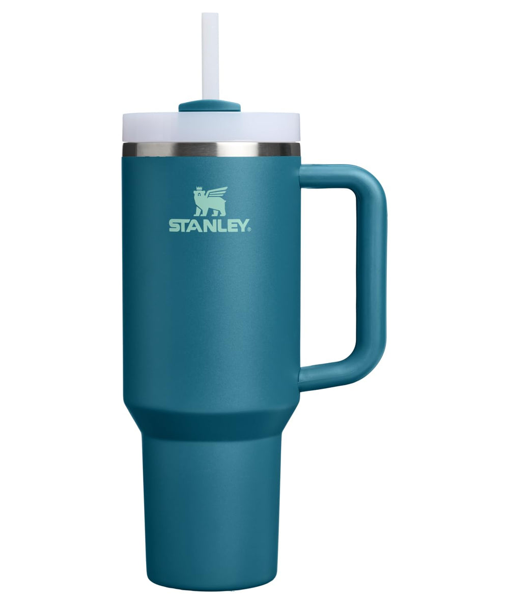 STANLEY vaso frontal Coastal Teal mostrando diseño y capacidad