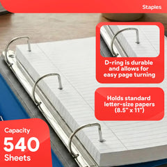 STAPLES interior con tres bolsillos para organizar notas y folletos