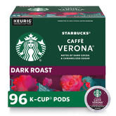 Starbucks empaque frontal Caffè Verona mostrando cantidad y beneficios