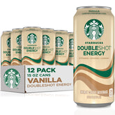 Starbucks Doubleshot lata frente con logotipo y sabor vainilla, listo para beber