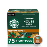 Starbucks caja House Blend vista frontal mostrando 75 cápsulas y facilidad de uso
