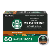 Starbucks K-Cup frente del paquete mostrando la marca y beneficio energizante