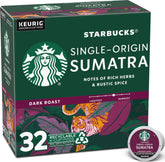 Starbucks caja Sumatra frontal mostrando 32 cápsulas y conveniencia
