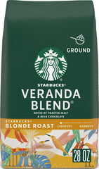 Starbucks Veranda frente del empaque mostrando 28 oz y beneficio de frescura