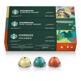 Starbucks cápsulas Vertuo pack frontal mostrando cajas y diseño para reconocimiento