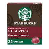 Starbucks por Nespresso paquete frontal mostrando las 32 cápsulas y beneficio de conveniencia