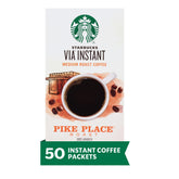 Starbucks empaque frontal del box con 50 sobres, conveniencia instantánea