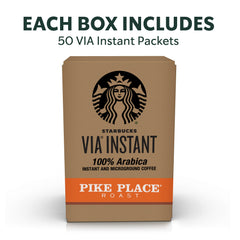 Starbucks sobre individual abierto mostrando polvo soluble listo para preparar